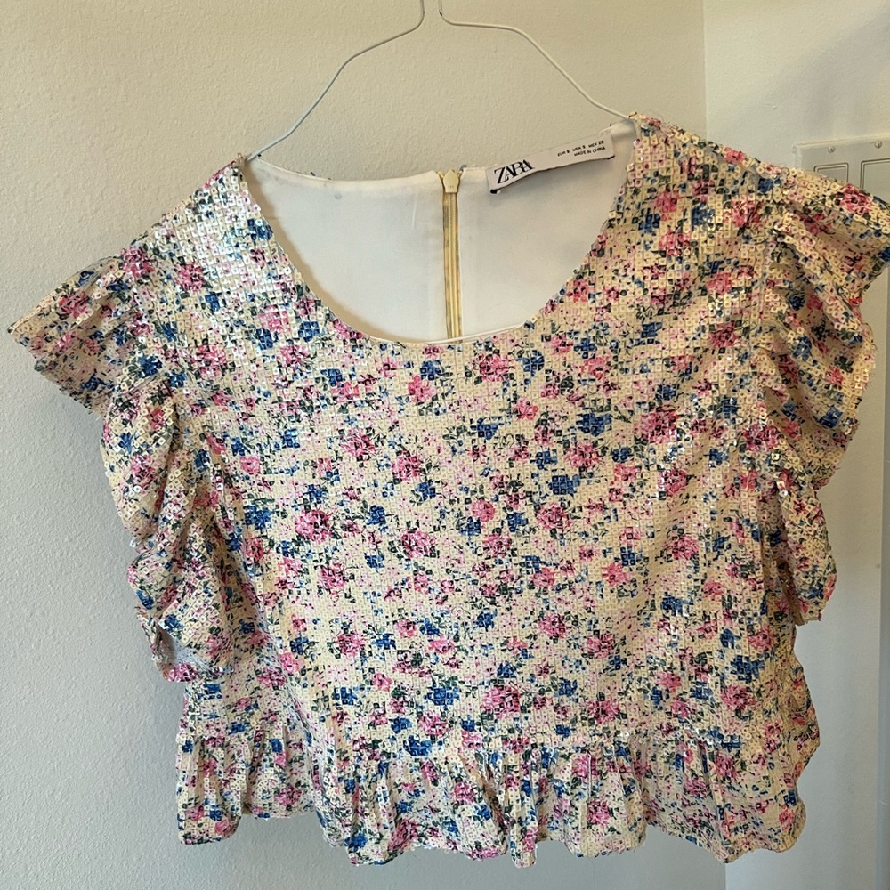 Sequin crop top